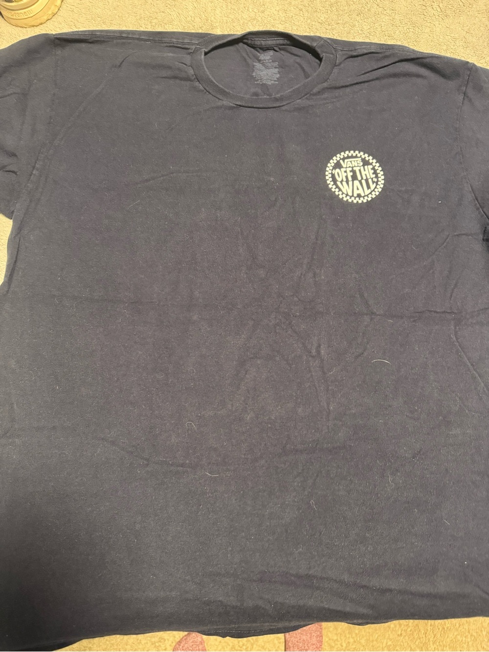 Vans Black Tee with White 'Off The Wall' Chest Logo